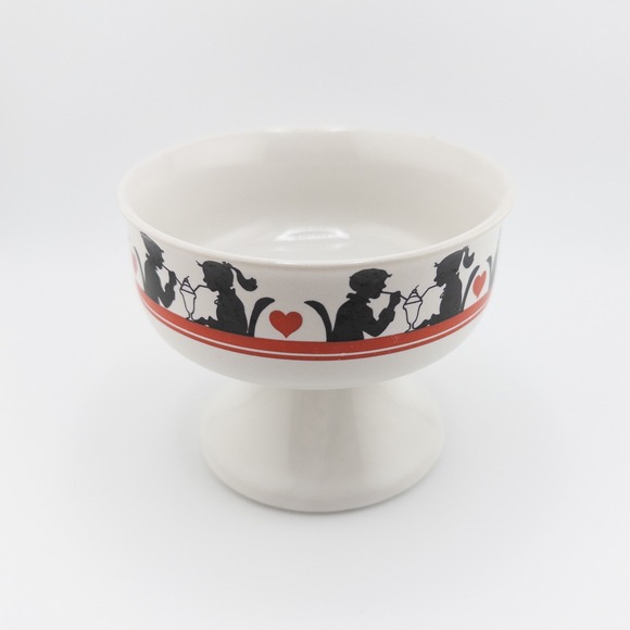 Vintage Dessert Ice Cream Sundae Bowls Set of 4 Retro 50s Diner Midcentury Style - Picture 2 of 6